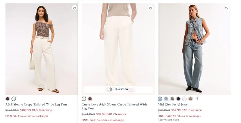 Abercrombie & Fitch Canada: 25% off Select Styles + Clearance up to 50% off