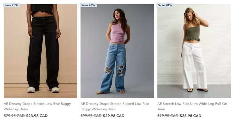 American Eagle & Aerie Canada: 30% off Everything Including Jeans + 70% off Clearance