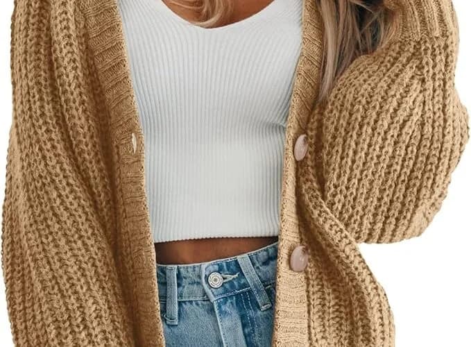 BTFBM Cardigan for Women Open Front Button