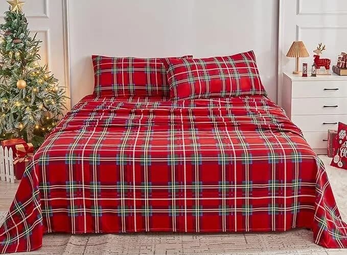 Gogreen 4PC Queen Christmas Sheet Set Fit