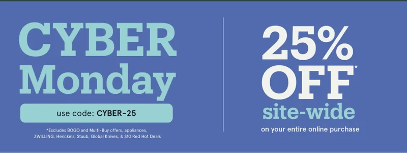 Kitchen Stuff Plus Canada Cyber Monday 2025 Online Sale: Save 25$ off Site Wide