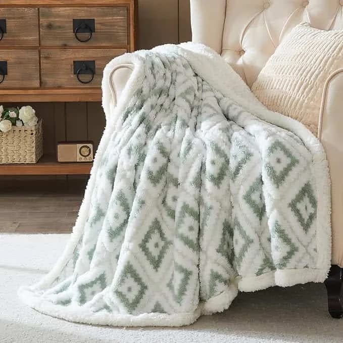 Lotus Karen Sherpa Throw Blankets for Couch