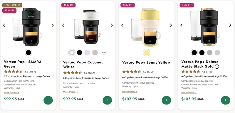 Nespresso Canada: Cyber Week Deals up to 50% off Machines + Free Delivery