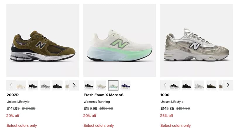 New Balance Canada Cyber Monday Deals Sale 2025: up to 25% off Select Styles