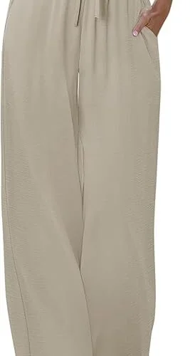 onlypuff Womens Baggy Palazzo Harem Pants Elastic