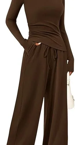 PRETTYGARDEN Womens 2 Piece Lounge Sets Asymmetrical