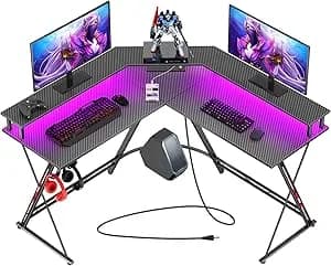SEVEN WARRIOR L Shaped Gaming Desk with