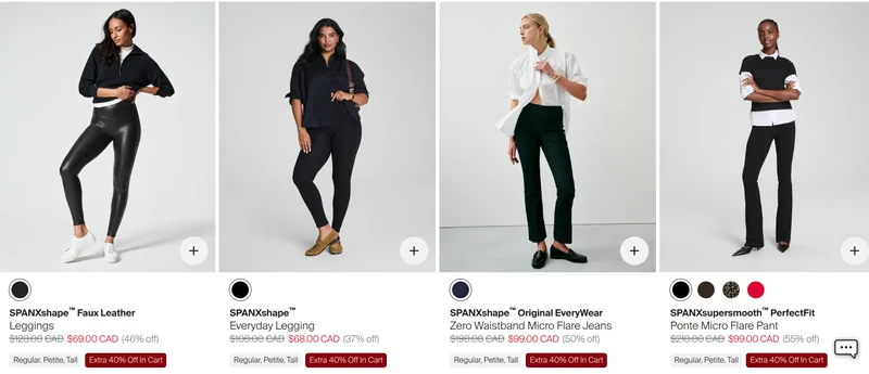 Spanx Canada Cyber Monday Deals Sale 2025: Extra 40% off Select Styles + Free Shipping