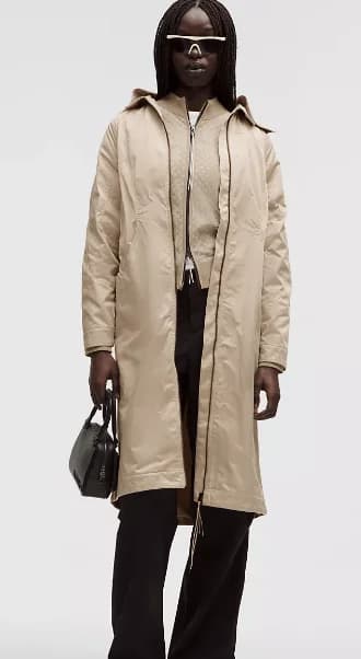 Taffeta Removable-Hood Long Jacket SLNSH Collection