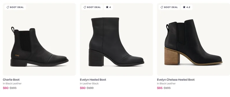 TOMS Canada: Extra 25% off Sale Styles with Promo Code + Boots from $47 + More