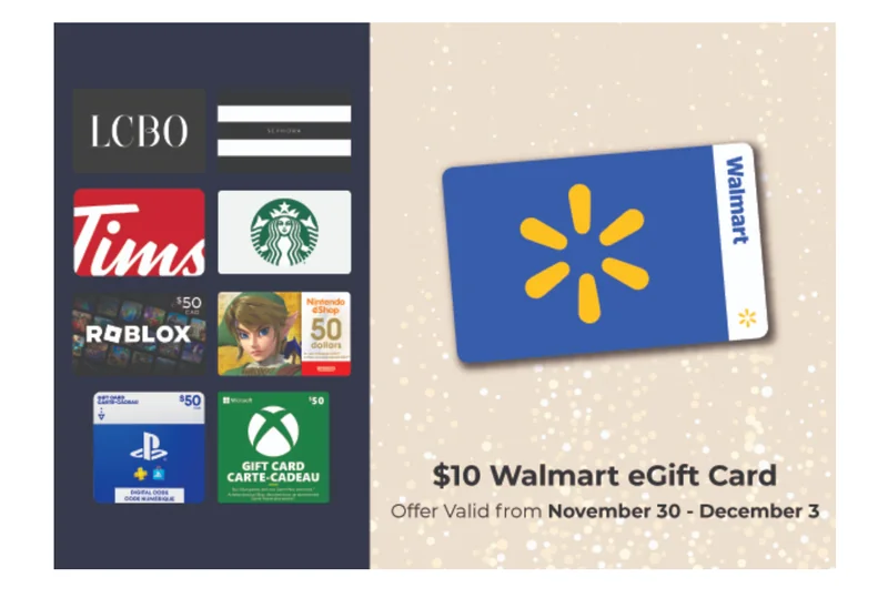 Walmart Canada: Get A $10 Gift Card When You Purchase Select $50 Gift Cards Until December 3rd