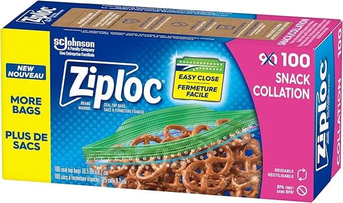 Ziploc Snack Bags for OntheGo Freshness